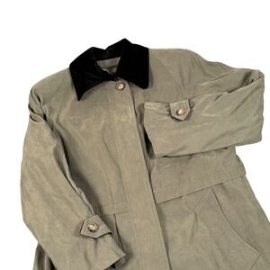 Vintage Liz Claiborne 8P Cape Top Trench Wool Blend Maxi Coat Detachable Liner